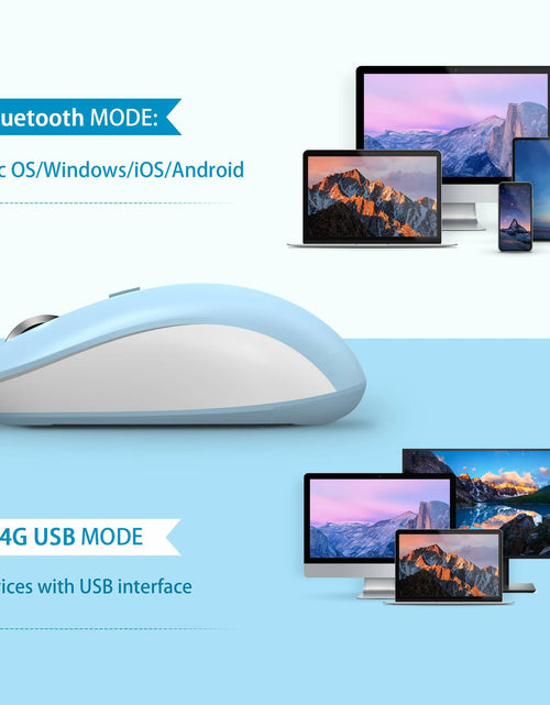 Load image into Gallery viewer, JOYACCESS Bluetooth 2.4G Wireless Mouse Dual Mode USB Blue
