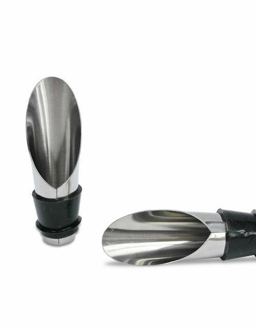 Load image into Gallery viewer, Lutong Brass Wine Bottle Stopper Set with Stainless Steel Pourer &amp; Stand 4pcs
