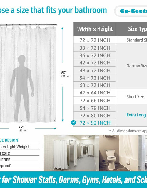 Load image into Gallery viewer, Ga-Geetopia EVA Clear Shower Curtain Liner Pebble Pattern 72x92 Inch
