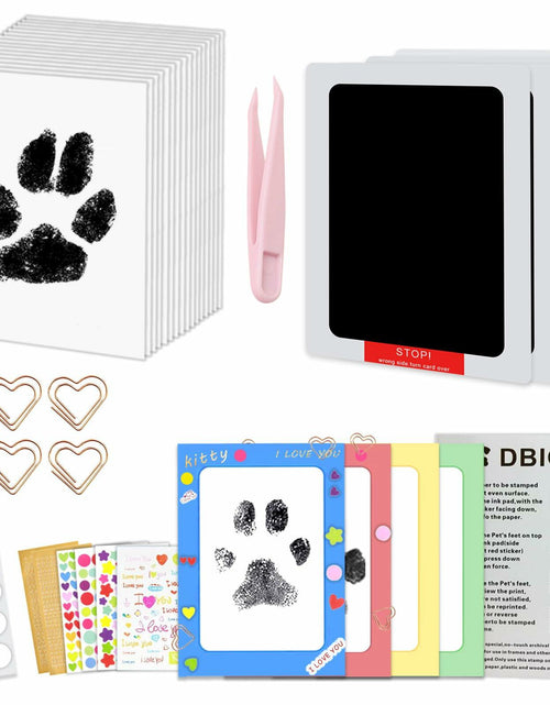 Load image into Gallery viewer, DBIGQ Dog Paw Print Kit Mess-Free Inkless Stamp Pad Medium 4Pack Black
