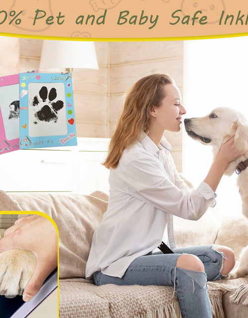 Load image into Gallery viewer, DBIGQ Dog Paw Print Kit Mess-Free Inkless Stamp Pad Medium 4Pack Black
