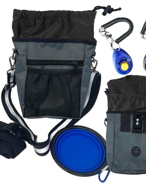 Load image into Gallery viewer, Jalousie Dog Training Pouch with Clicker &amp; Water Bowl 5 Ways to Wear Grey
