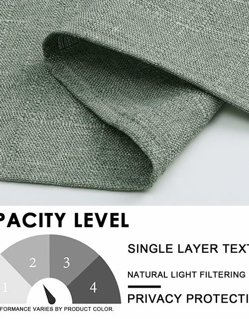 Load image into Gallery viewer, OVZME Green Curtains 40x96in 2 Panels Light Filtering Faux Linen Set

