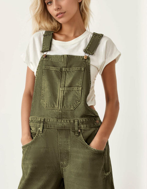 Load image into Gallery viewer, Kedera Wide Leg Casual Loose Fit Adjustable Jumpsuit Green Size XL
