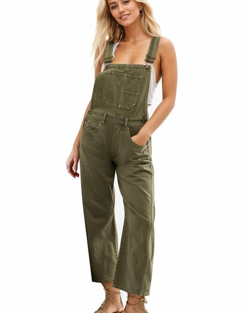 Load image into Gallery viewer, Kedera Wide Leg Casual Loose Fit Adjustable Jumpsuit Green Size XL

