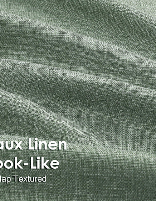 Load image into Gallery viewer, OVZME Green Curtains 40x96in 2 Panels Light Filtering Faux Linen Set
