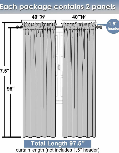Load image into Gallery viewer, OVZME Green Curtains 40x96in 2 Panels Light Filtering Faux Linen Set
