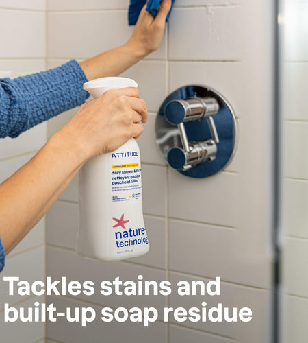 ATTITUDE Shower & Tile Cleaner Citrus Zest, EWG Verified, 27.1 Fl Oz