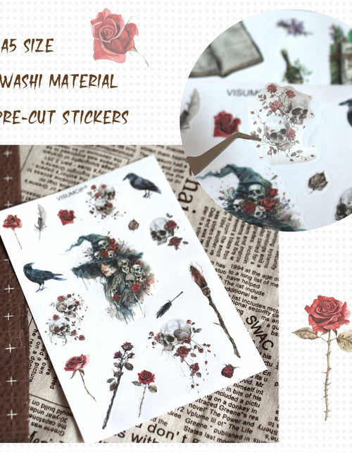 Load image into Gallery viewer, VISUMCIP Witch Stickers 10 Sheets Pre-Cut Journaling Washi Scrapbooking Magic
