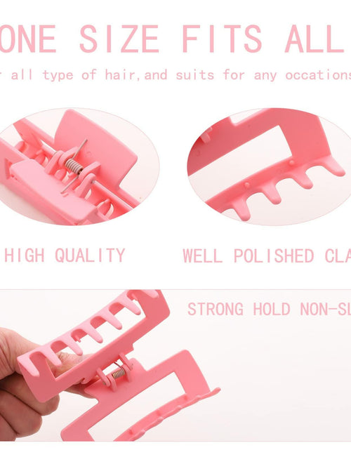 Load image into Gallery viewer, Alemaky 12 Pack Pink Square Rectangle Hair Claw Clips Non-slip Matte OPEN BOX
