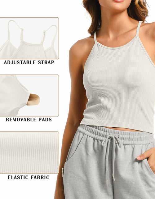Load image into Gallery viewer, OVESPORT 2Pack Workout Tank Tops Women Built-in Bra Seamless Red+White XL
