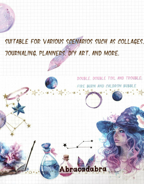 Load image into Gallery viewer, VISUMCIP Witch Stickers 10 Sheets Pre-Cut Journaling Washi Scrapbooking Magic
