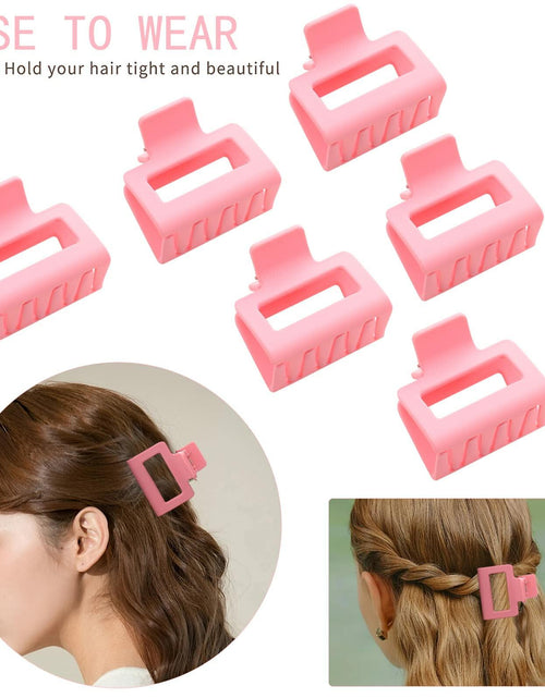 Load image into Gallery viewer, Alemaky 12 Pack Pink Square Rectangle Hair Claw Clips Non-slip Matte OPEN BOX
