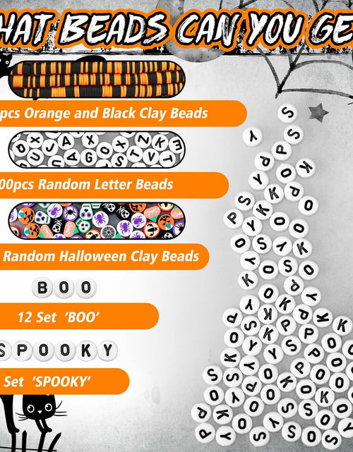 Load image into Gallery viewer, Suncalla 7108 Pcs Halloween Polymer Clay Beads Kit 6mm Orange Black 20 Strings
