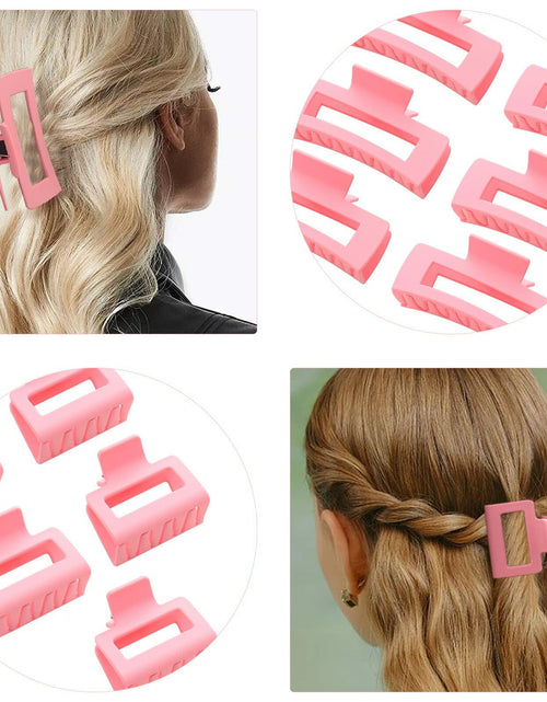 Load image into Gallery viewer, Alemaky 12 Pack Pink Square Rectangle Hair Claw Clips Non-slip Matte OPEN BOX
