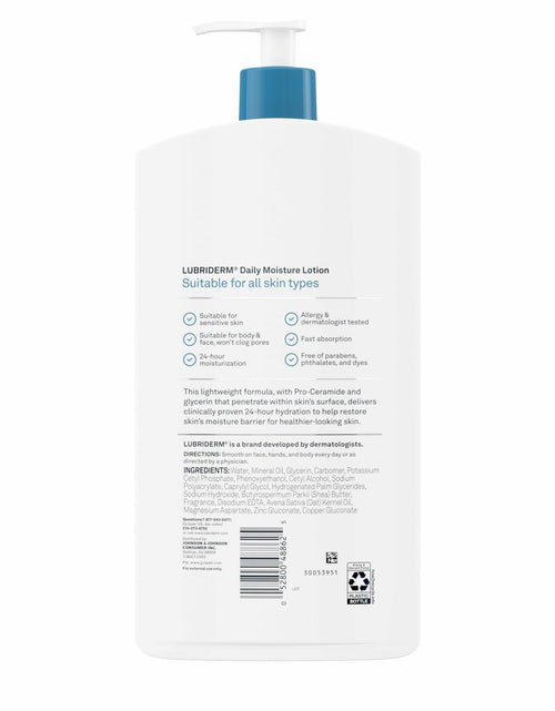 Load image into Gallery viewer, Lubriderm Daily Moisture Lotion Pro-Ceramide Shea Butter Glycerin 24 FL OZ
