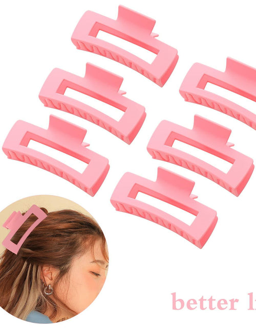 Load image into Gallery viewer, Alemaky 12 Pack Pink Square Rectangle Hair Claw Clips Non-slip Matte OPEN BOX
