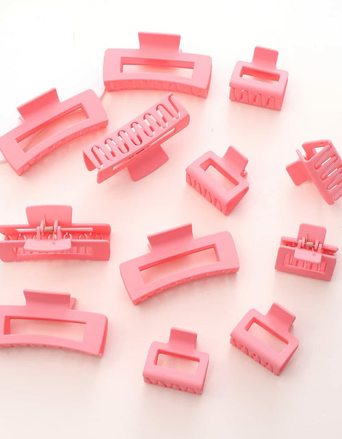 Load image into Gallery viewer, Alemaky 12 Pack Pink Square Rectangle Hair Claw Clips Non-slip Matte OPEN BOX

