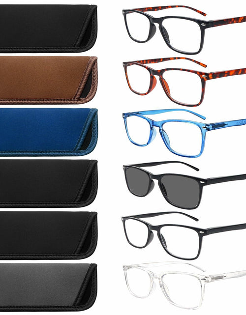 Load image into Gallery viewer, ZONLON Reading Glasses 6 Pack Blue Light Blocking Spring Hinge 3.50 Size
