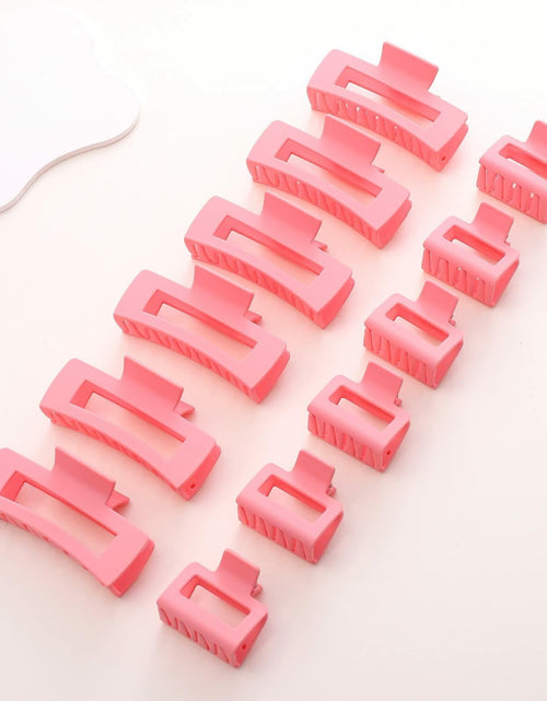 Load image into Gallery viewer, Alemaky 12 Pack Pink Square Rectangle Hair Claw Clips Non-slip Matte OPEN BOX

