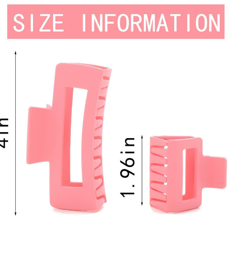 Alemaky 12 Pack Pink Square Rectangle Hair Claw Clips Non-slip Matte OPEN BOX