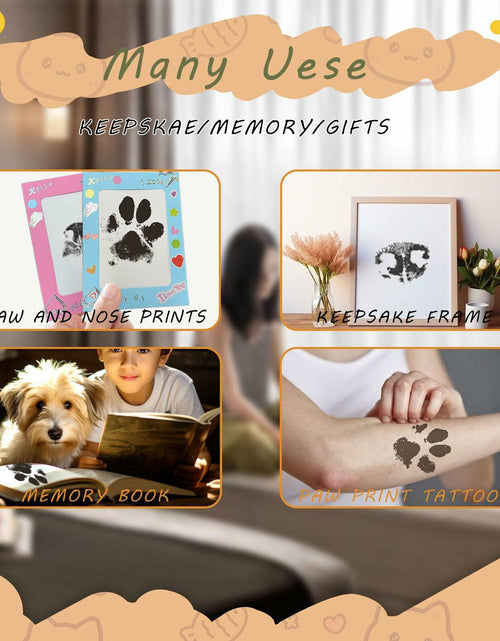 Load image into Gallery viewer, DBIGQ Dog Paw Print Kit Mess-Free Inkless Stamp Pad 2 Medium Black
