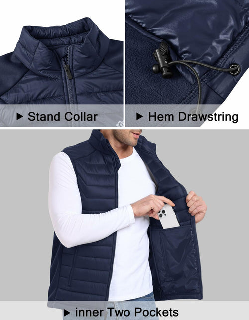 Load image into Gallery viewer, MoFiz Men's Puffer Vest Jacket Windbreak Zipper Sleeveless Navy Size XL
