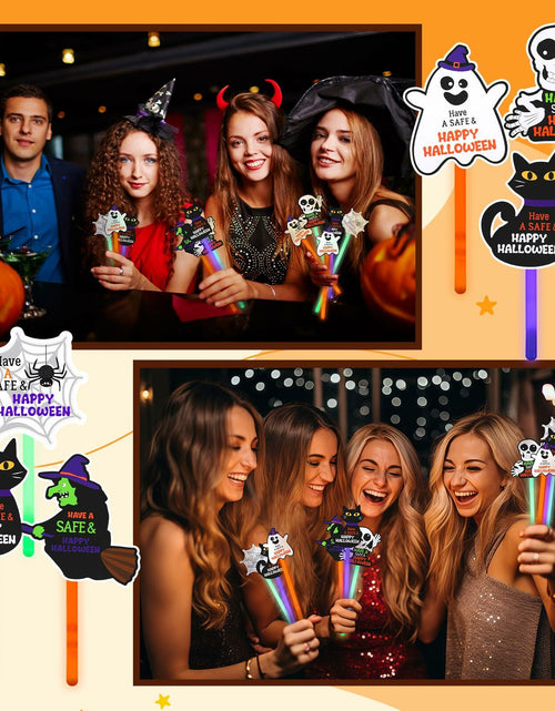 Load image into Gallery viewer, Realspring 24 Pcs Halloween Glow Sticks Purple Green Orange 0.4x7.8 Inch
