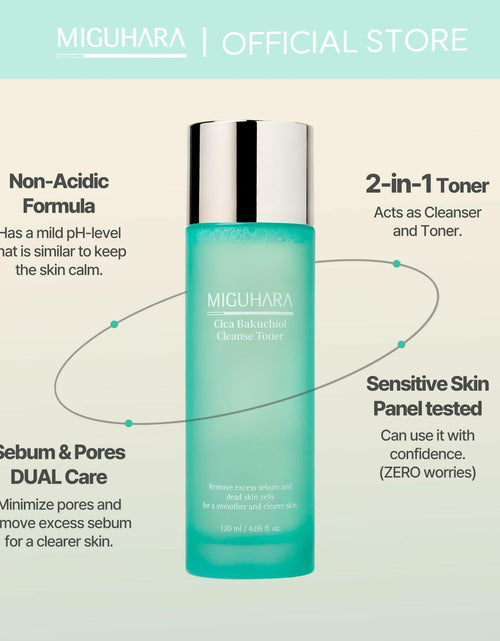 Load image into Gallery viewer, CICA Bakuchiol Cleanse Toner | Korean Skincare 2in1 Toner (120ml/4.05 fl. oz.)
