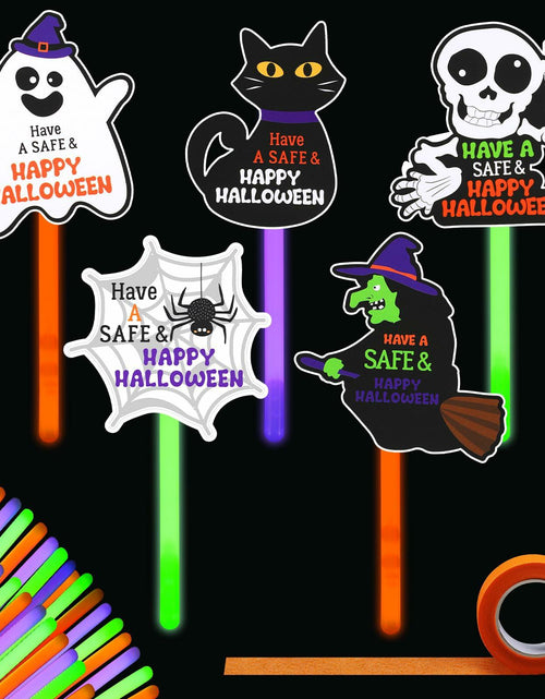 Load image into Gallery viewer, Realspring 24 Pcs Halloween Glow Sticks Purple Green Orange 0.4x7.8 Inch

