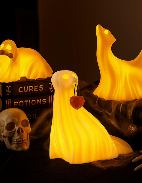 Load image into Gallery viewer, Roowest Light Up Halloween Ghost Dog Figurines Set of 3 White
