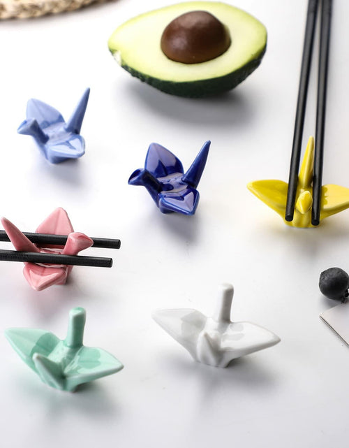 Load image into Gallery viewer, 12 Pack Ceramic Chopstick Rest Porcelain Crane Tableware Holders

