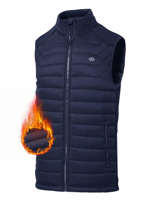 Load image into Gallery viewer, MoFiz Men's Puffer Vest Jacket Windbreak Zipper Sleeveless Navy Size XL
