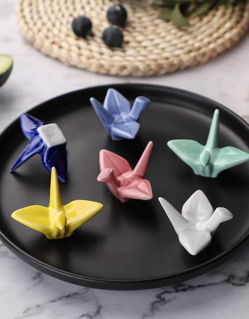 Load image into Gallery viewer, 12 Pack Ceramic Chopstick Rest Porcelain Crane Tableware Holders
