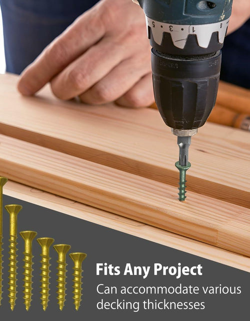 Load image into Gallery viewer, Decking Screws #9 3in Gold 100pcs Long Star Head Wood to Wood Screws

