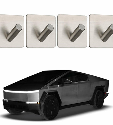 TSTESE 4PCS Stainless Steel Trunk Hooks for Tesla Cybertruck 2024-2025 Silver