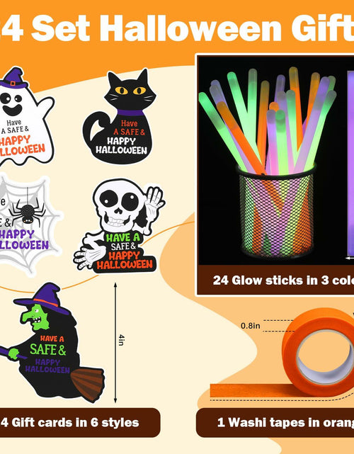 Load image into Gallery viewer, Realspring 24 Pcs Halloween Glow Sticks Purple Green Orange 0.4x7.8 Inch

