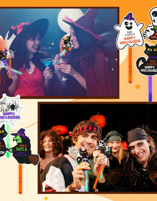 Load image into Gallery viewer, Realspring 24 Pcs Halloween Glow Sticks Purple Green Orange 0.4x7.8 Inch
