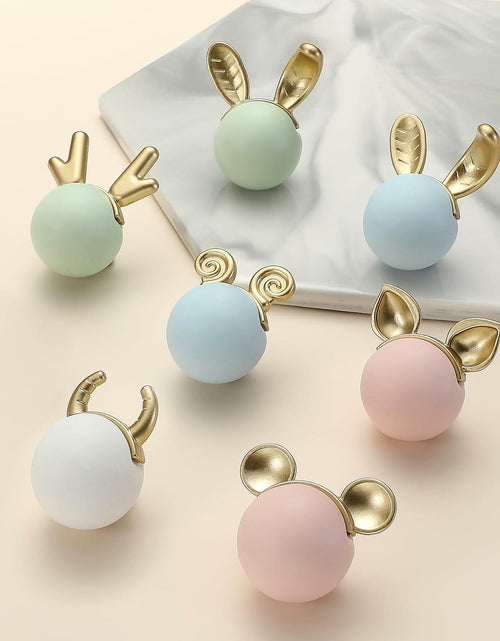 Load image into Gallery viewer, Evionlin 2pcs Pink Rabbit Ceramic Cabinet Knobs Drawer Pulls Kids Room
