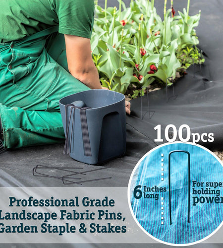 The 5 Star Collection 100 Galvanized Landscape Staples Heavy Duty Garden Stakes