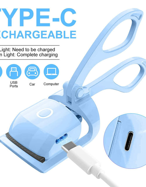 Load image into Gallery viewer, AIQIUSHA Heated Eyelash Curler Rechargeable 2 Modes Blue Size Blue
