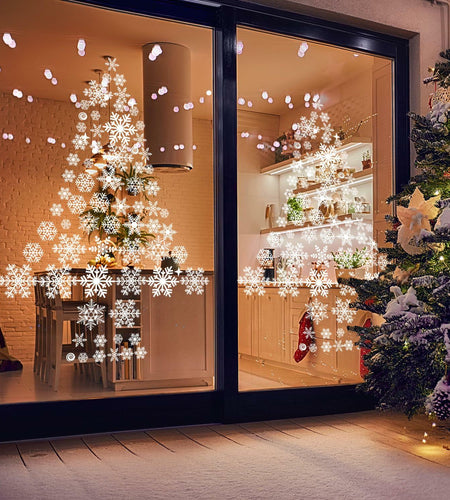 Uorybwanai 138Pcs Christmas Window Stickers Snowflakes Xmas Decals White