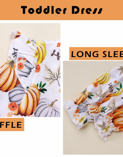 Load image into Gallery viewer, C&amp;M WODRO Toddler Girl Thanksgiving Pumpkin Tulle Dress Pumpkin+Leaf 3-4T
