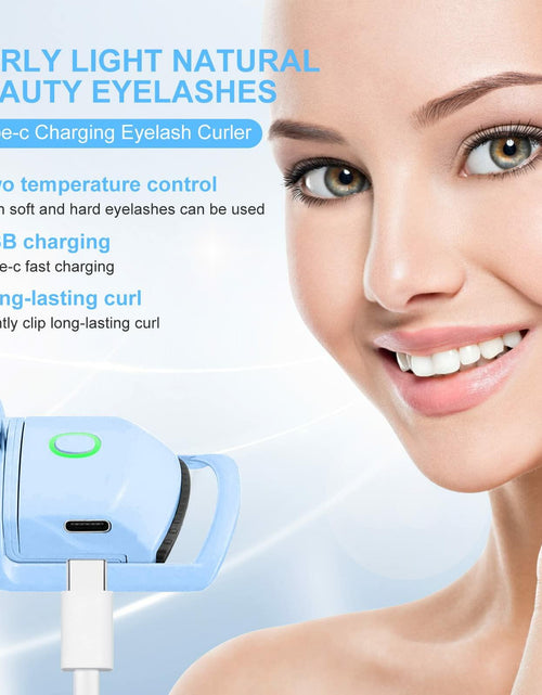 Load image into Gallery viewer, AIQIUSHA Heated Eyelash Curler Rechargeable 2 Modes Blue Size Blue
