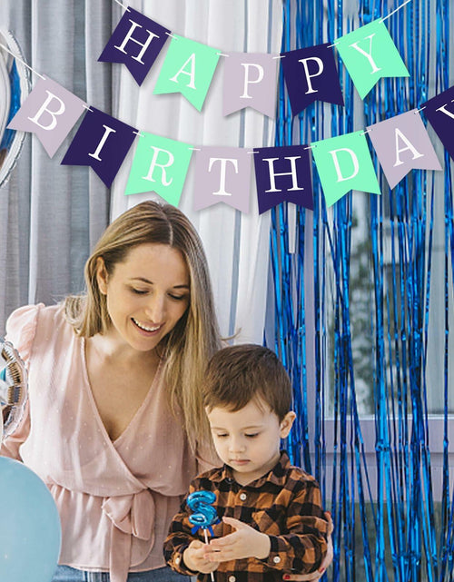 Load image into Gallery viewer, Imtively Happy Birthday Banner Purplish Paper Party Decoration
