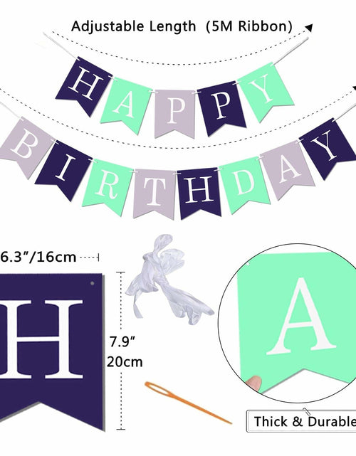 Load image into Gallery viewer, Imtively Happy Birthday Banner Purplish Paper Party Decoration

