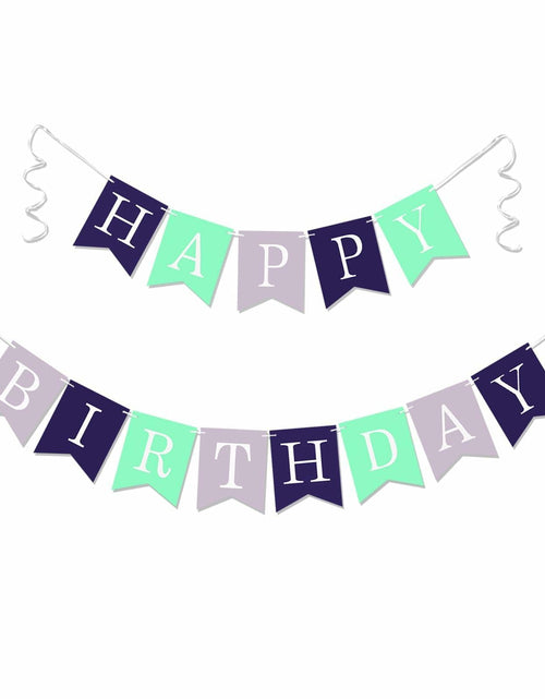 Load image into Gallery viewer, Imtively Happy Birthday Banner Purplish Paper Party Decoration
