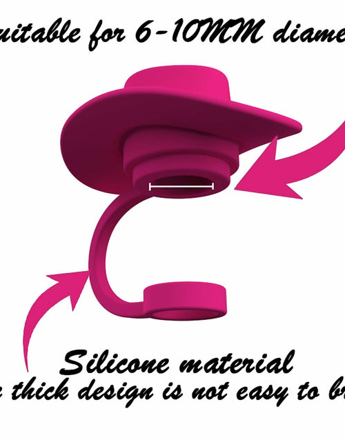 Load image into Gallery viewer, Zhoxod 6PCS Silicone Straw Covers Caps for 40oz Stanley Cups Cowboy Hat Color
