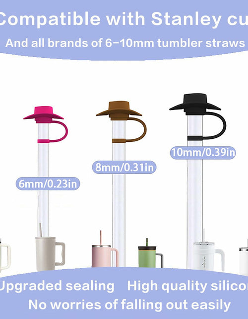 Load image into Gallery viewer, Zhoxod 6PCS Silicone Straw Covers Caps for 40oz Stanley Cups Cowboy Hat Color
