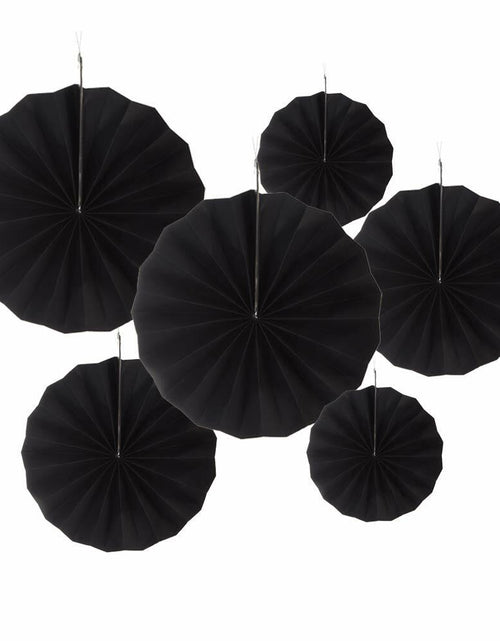 Load image into Gallery viewer, MOWO Black Green Paper Fans Jungle Tropical Party Decoration 12pc
